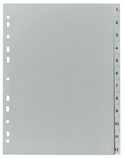 herlitz Kunststoff-Register A4 (Zahlen - 12tlg. - grau)