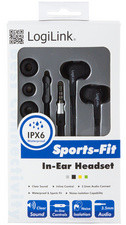 LogiLink In-Ear Headset (stereo - schwarz - wassergeschützt)