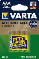 Akku Varta Recharge Endlsess Micro(AAA - 4er)